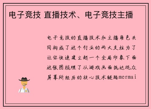 电子竞技 直播技术、电子竞技主播